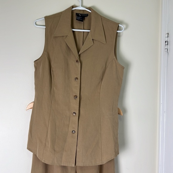 Tristan Waistcoat Vest & Hi rise wide leg Pants Two Set Size Medium - Picture 4 of 13